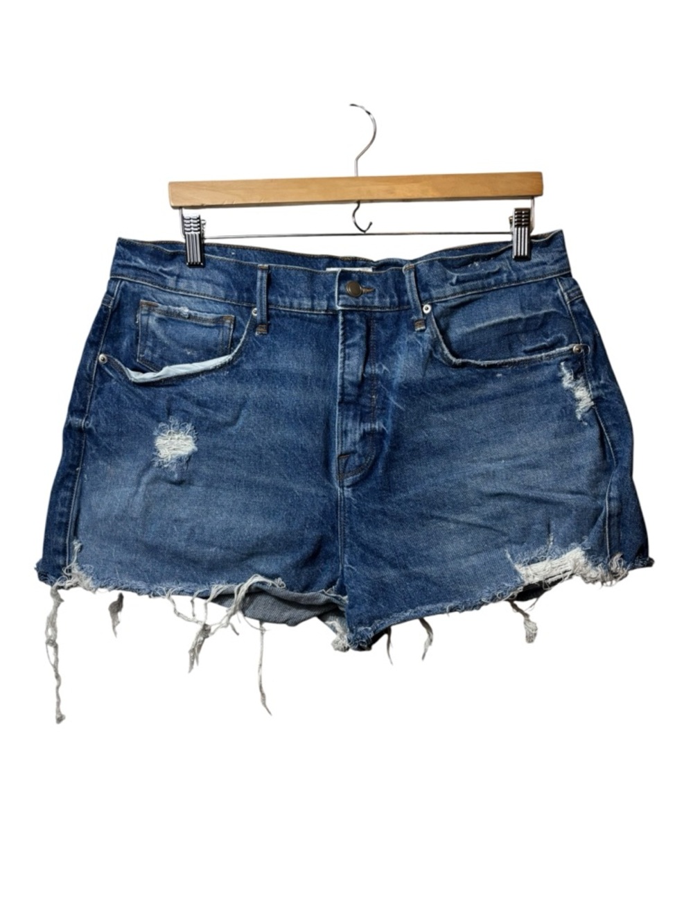 Good American Distressed Denim Jean Shorts - size 31